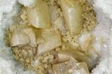 Keokuk Quartz Geode with Calcite Crystals - Iowa #144701-3